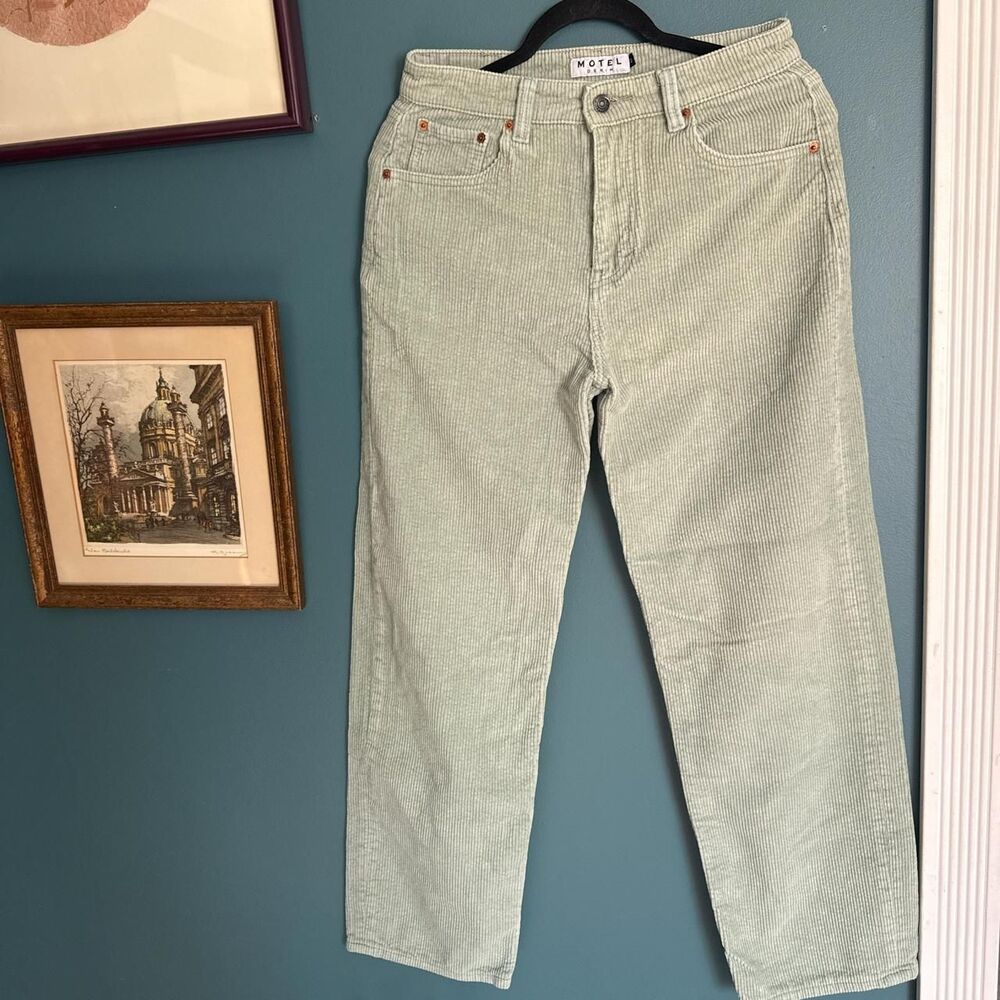 Motel Women's Green and Khaki Trousers